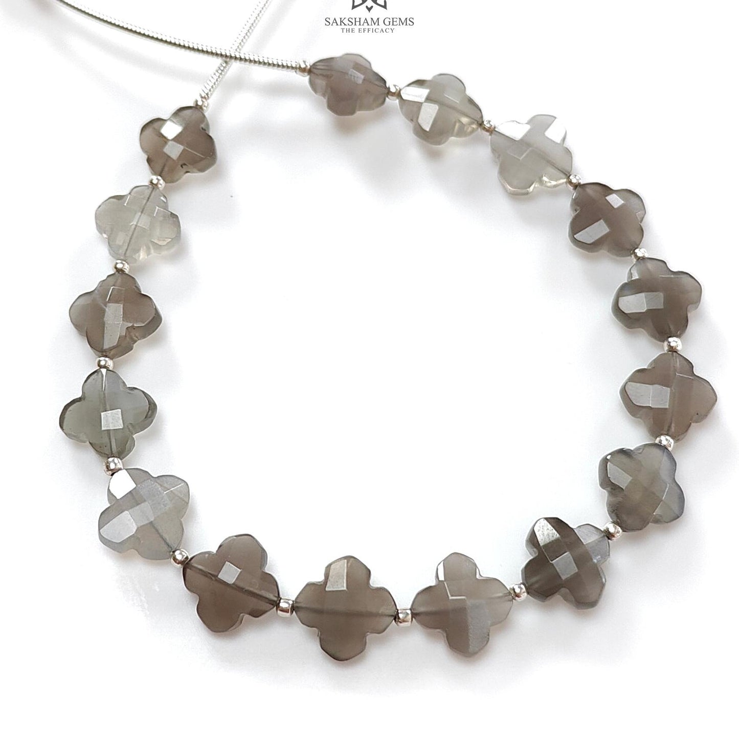 Silver Gray Moonstone Faceted Loose Beads 32.50cts