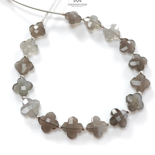 Silver Gray Moonstone Faceted Loose Beads 32.50cts