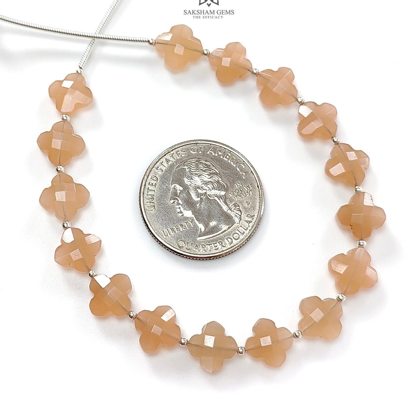 Peach Moonstone Faceted Loose Beads: 33.60cts Natural Moonstone Gemstone Fancy Both Side Checker Cut Beads For Jewelry 8mm 6.70"