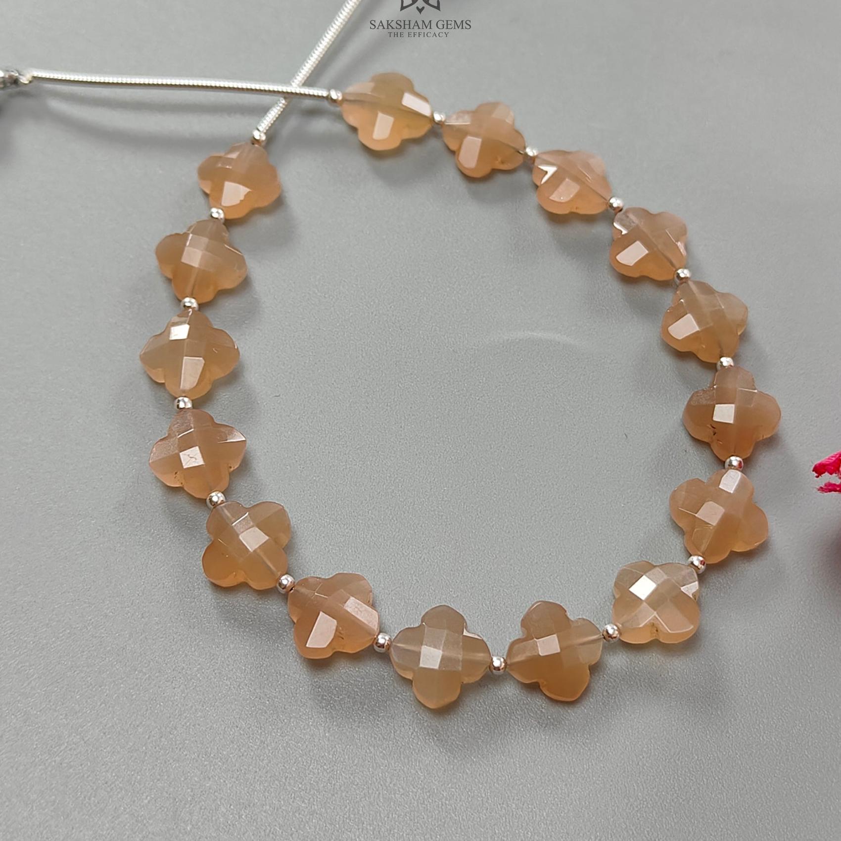 Peach Moonstone Faceted Loose Beads 33.60cts