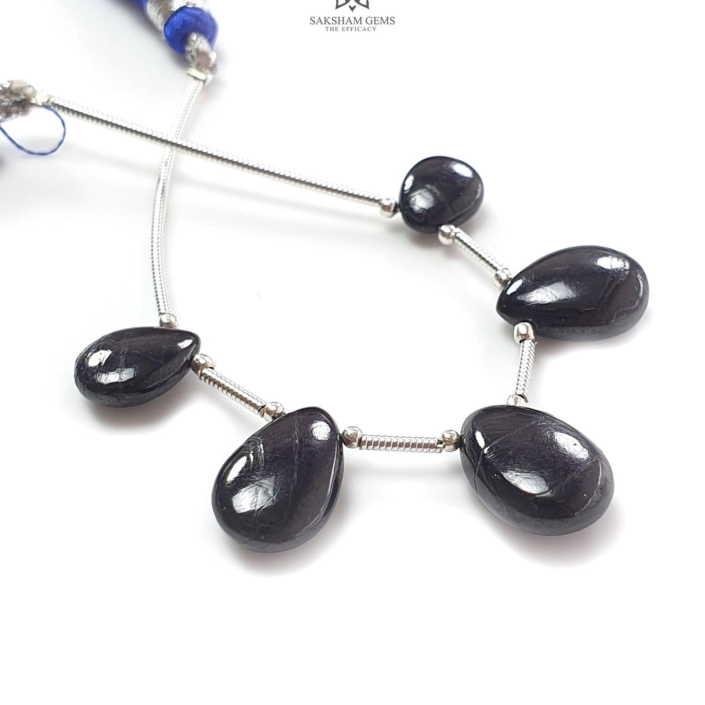 Black Purpurite Faceted Loose Beads: 21.20cts Natural Untreated Purpurite Gemstone 925 Silver Pear Shape 10*7mm - 13*10mm