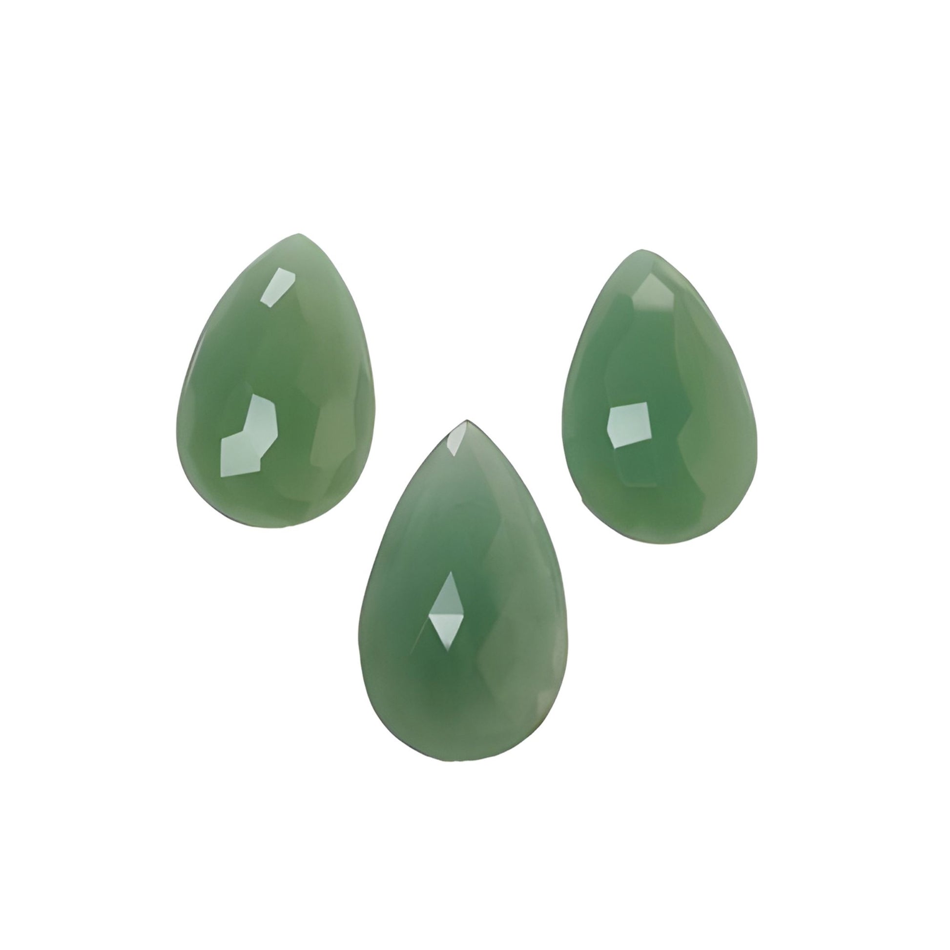 Green Quartzite Pear Shape Rose Cut