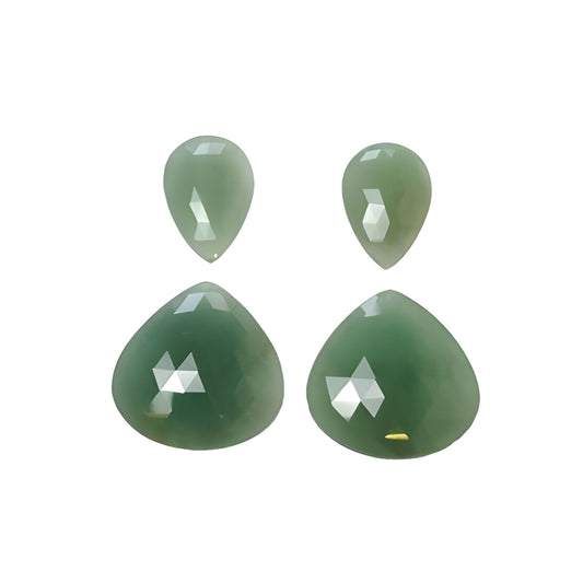Green Quartzite Pear Shape faceted Cut
