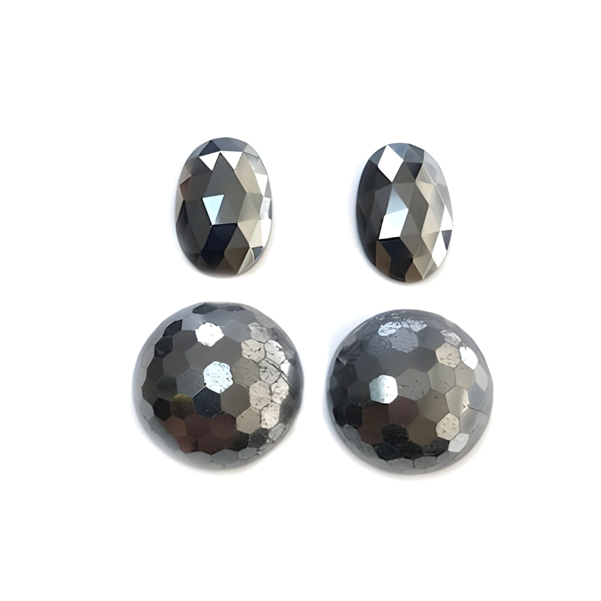 Hematite Oval, Round Shape Rose Cut 