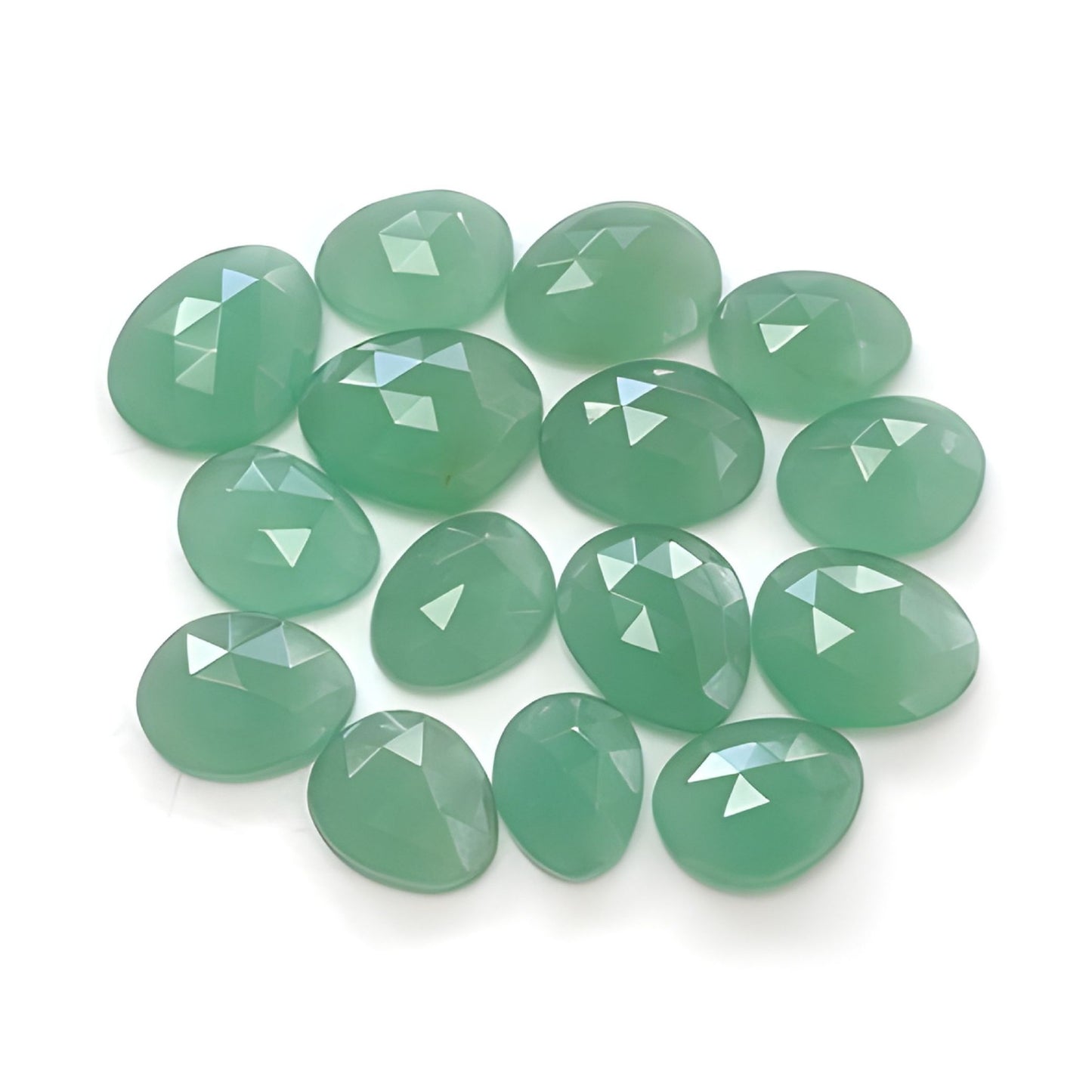 Green Quartz Fancy Shape Rose Cut