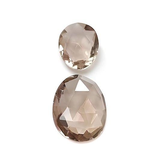 Smoky Quartz Oval Shape Checker Cut