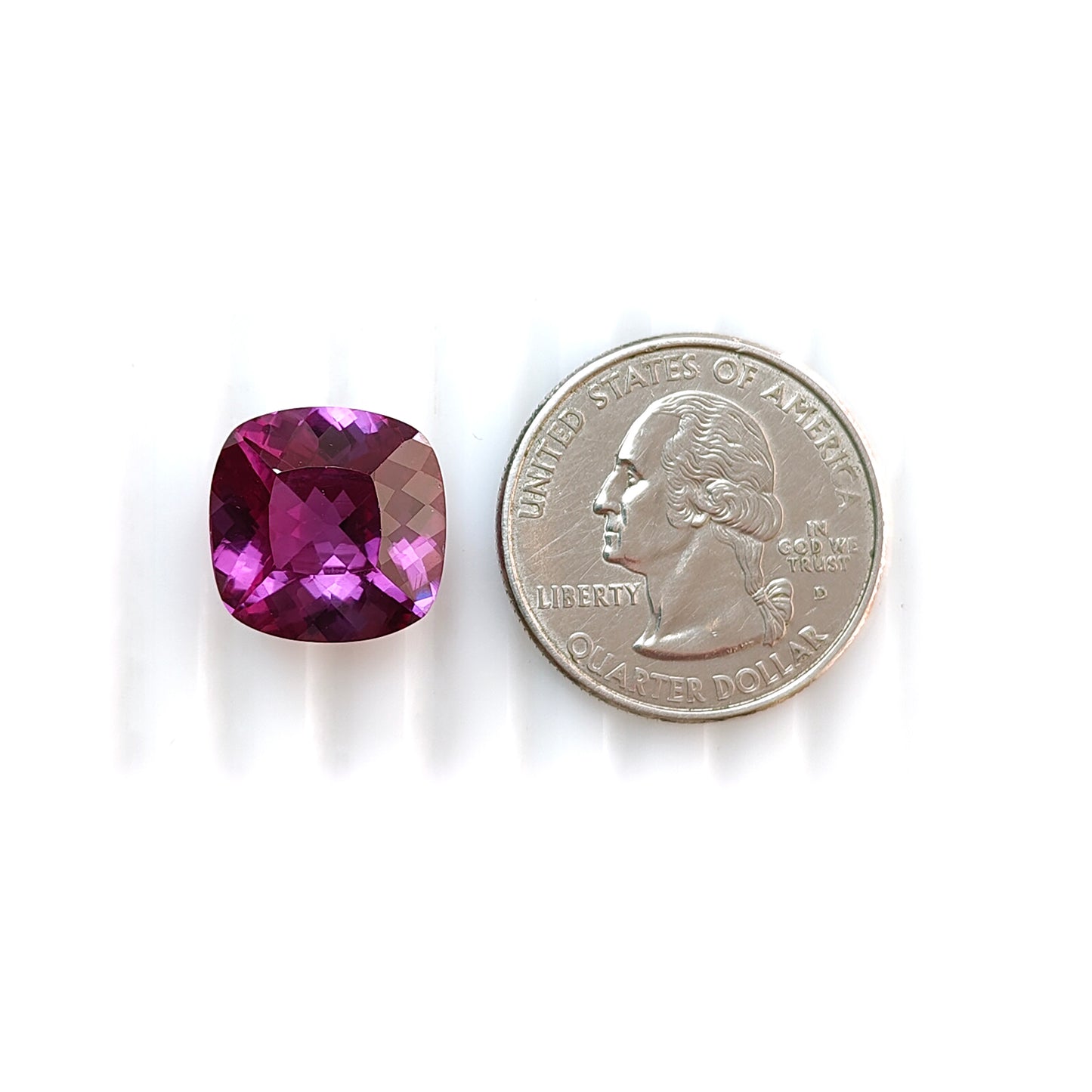 13.80cts Synthetic Manmade Garnet Gemstone Faceted Cut Cushion Shape