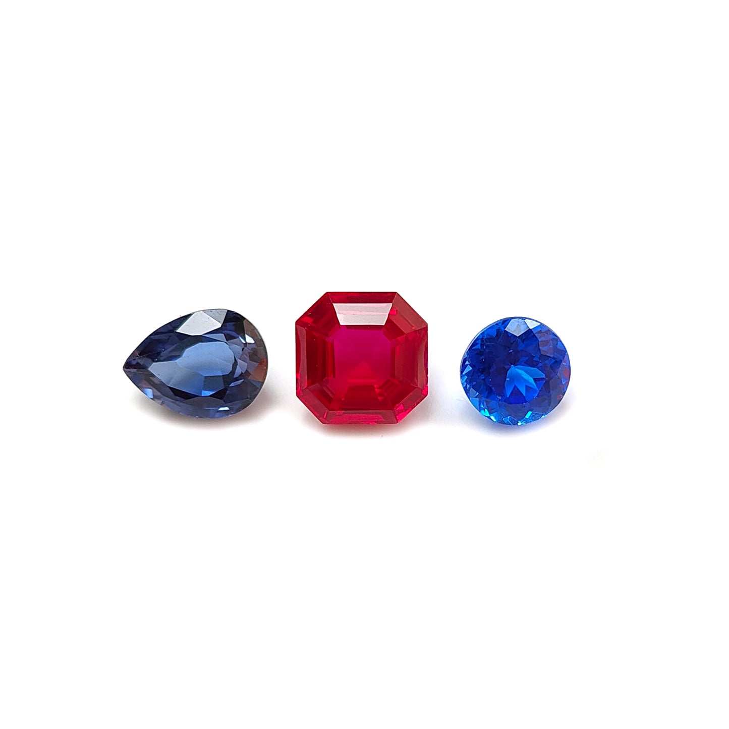 synthetic multi sapphire faceted cut