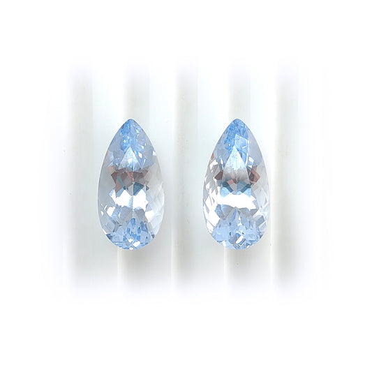 synthetic Aquamarine pear faceted cut