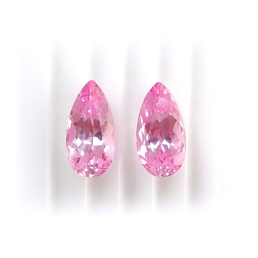 synthetic manmade Morganite pear faceted cut