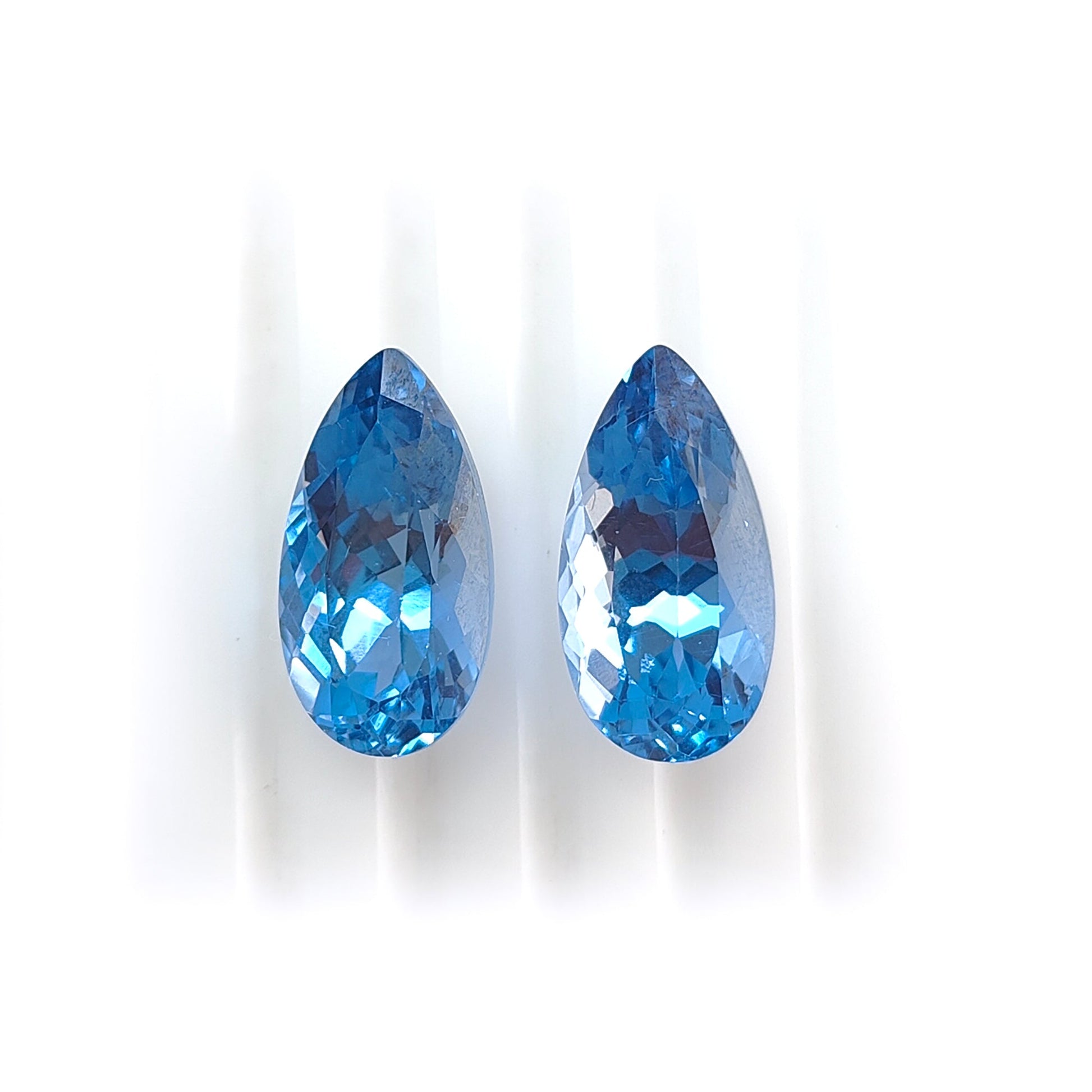 synthetic sapphire pear shape faceted cut