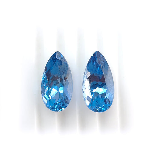 synthetic sapphire pear shape faceted cut