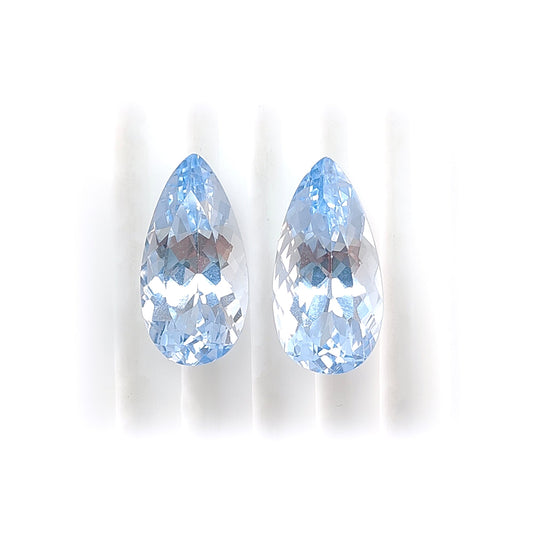 synthetic Aquamarine pear shape faceted cut