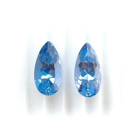 synthetic sapphire pear shape faceted cut