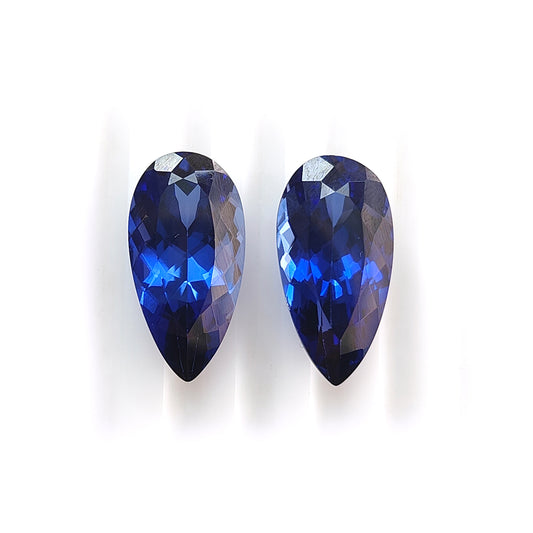 synthetic manmade sapphire pear faceted cut