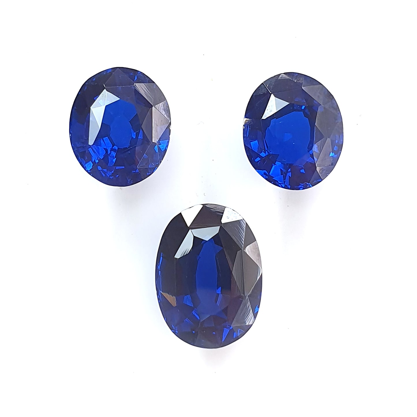 Blue Nanosital Oval shape faceted cut