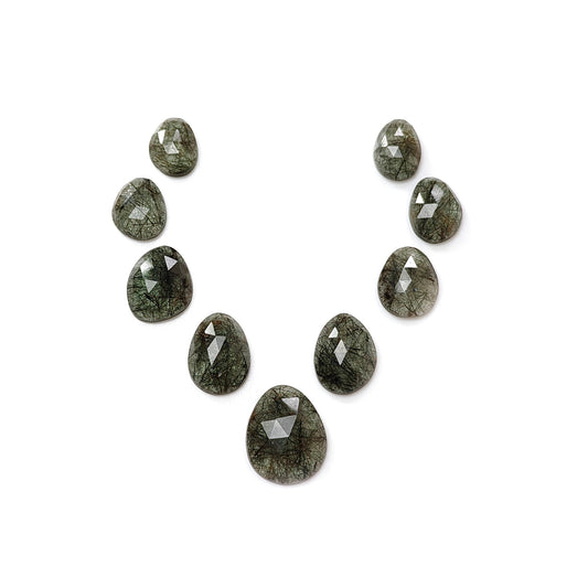 Rutile Quartz egg shape rose cut slices