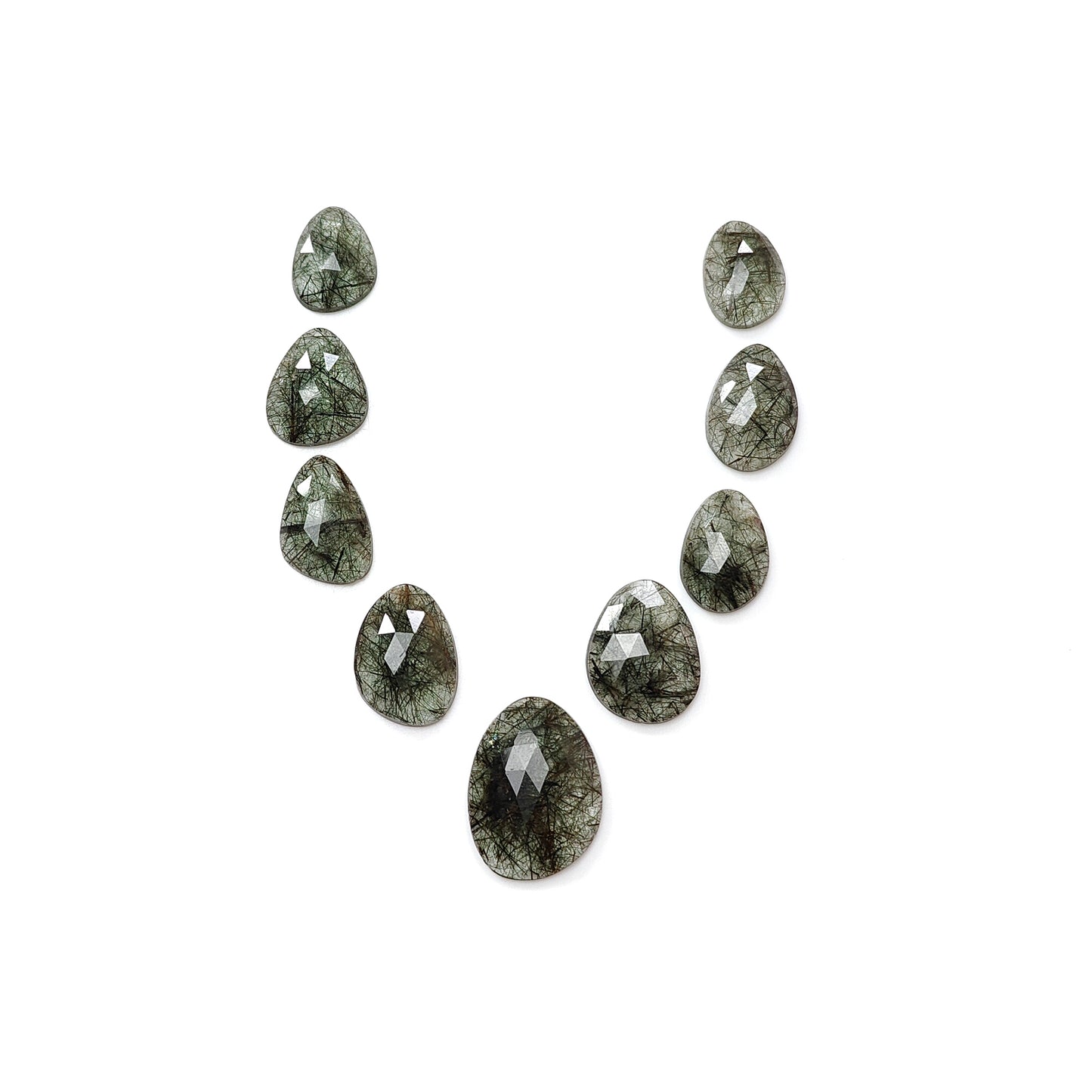 Rutile Quartz egg shape rose cut slices