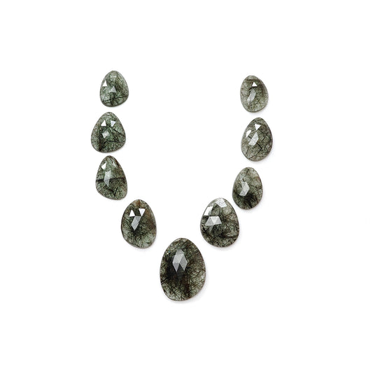 Rutile Quartz egg shape rose cut slices
