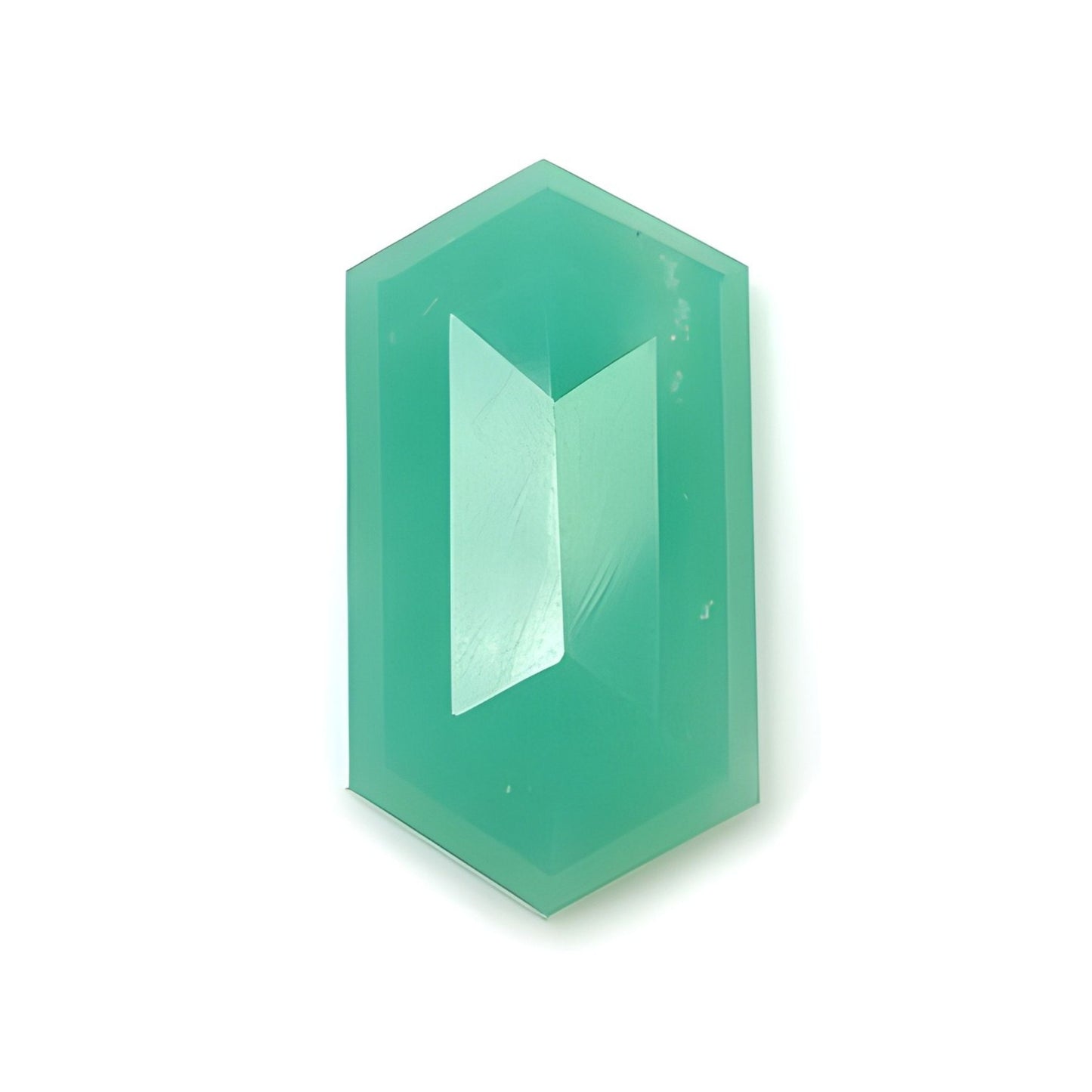 Chrysoprase Hexagon Shape Step Cut