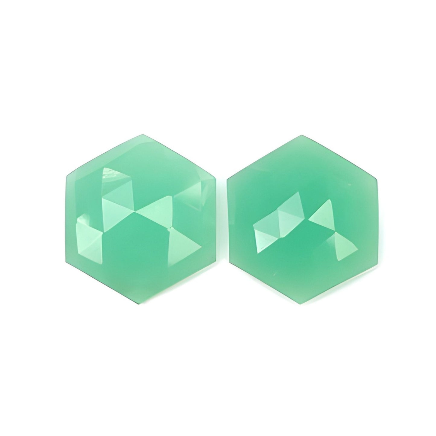 Chrysoprase Hexagon Shape Rose Cut