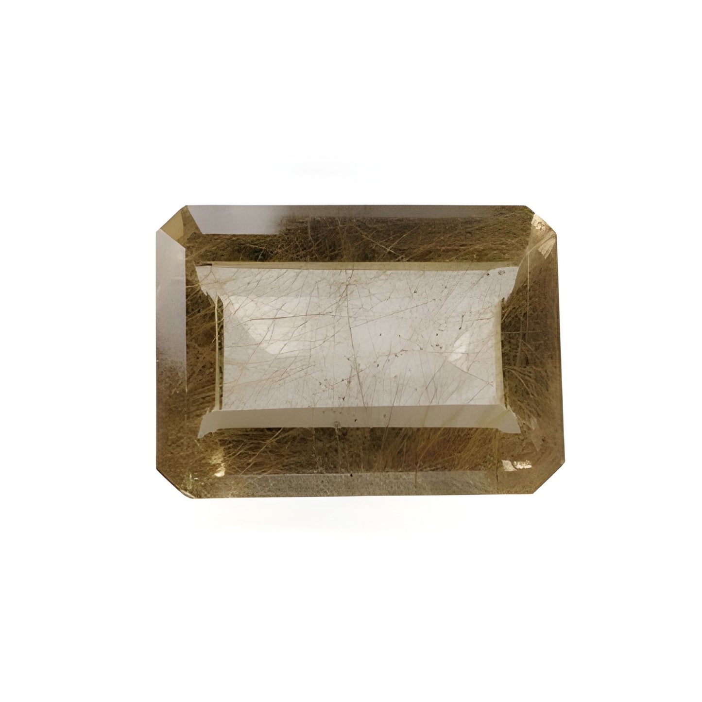 Rutile Quartz Cushion Shape Faceted Cut