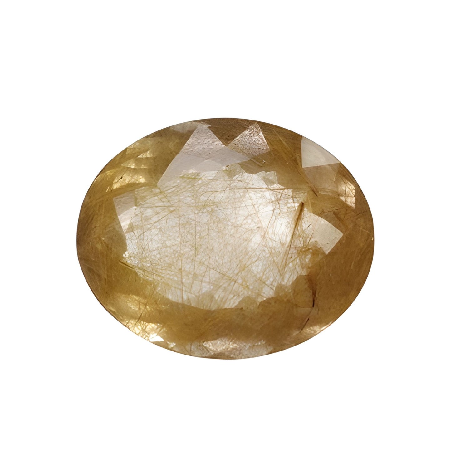 Rutile Quartz Oval Shape Faceted Cut