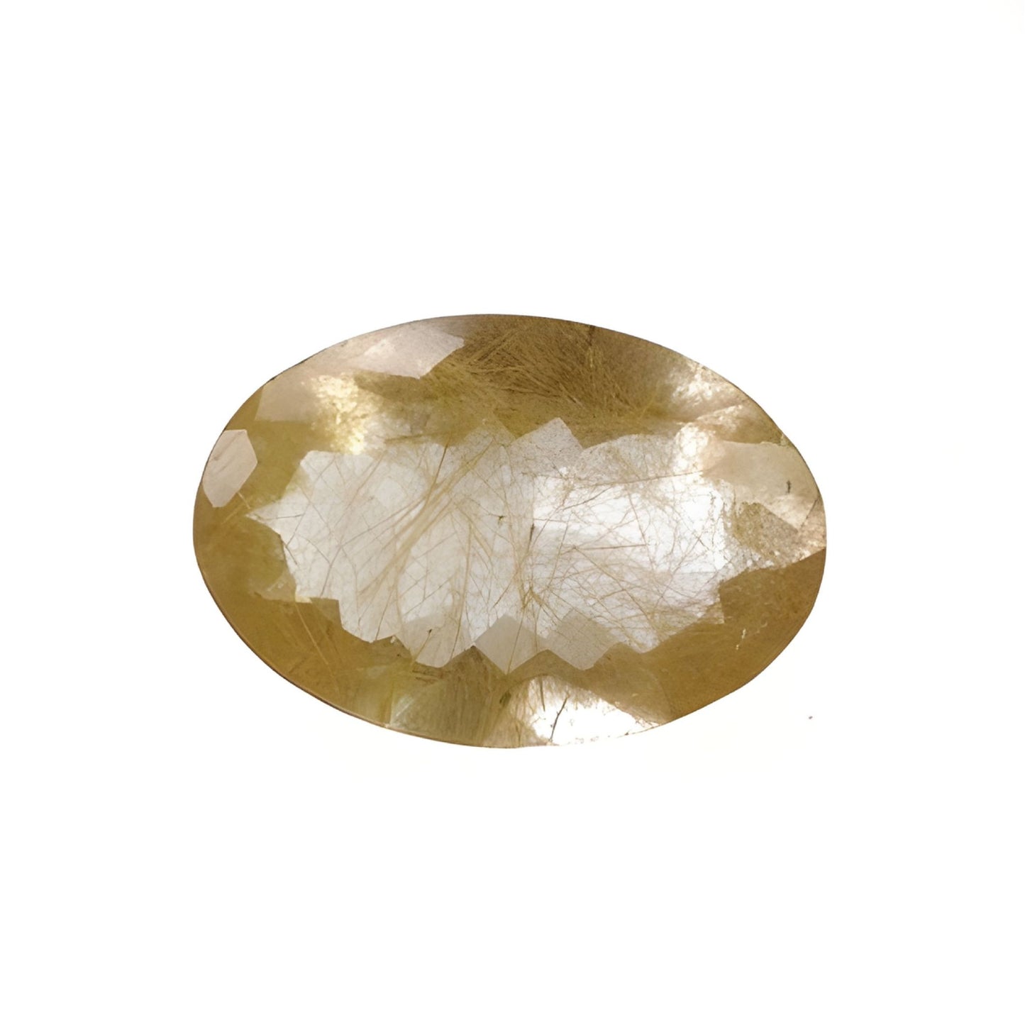 Rutile Quartz Oval Shape Faceted Cut