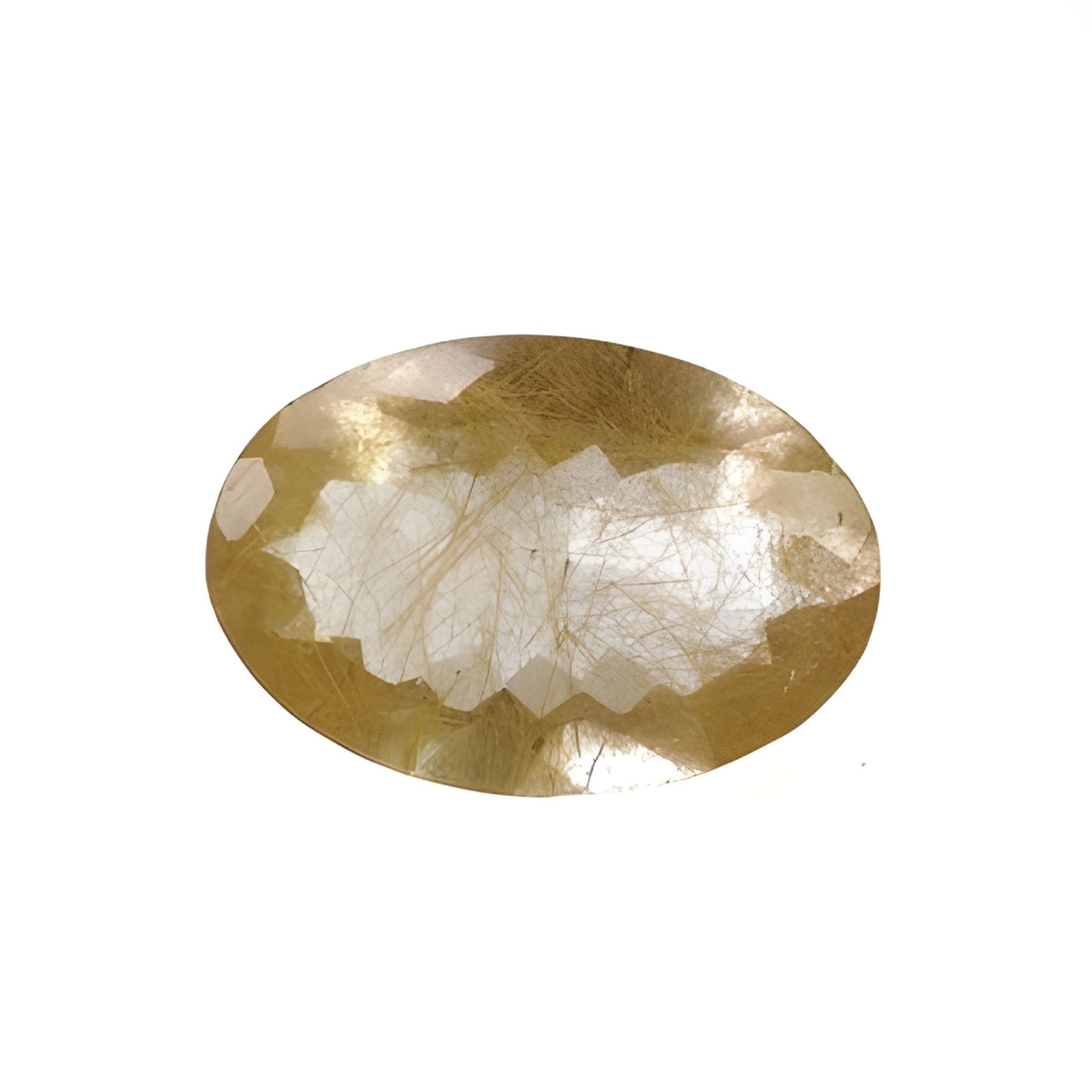 Rutile Quartz Oval Shape Faceted Cut