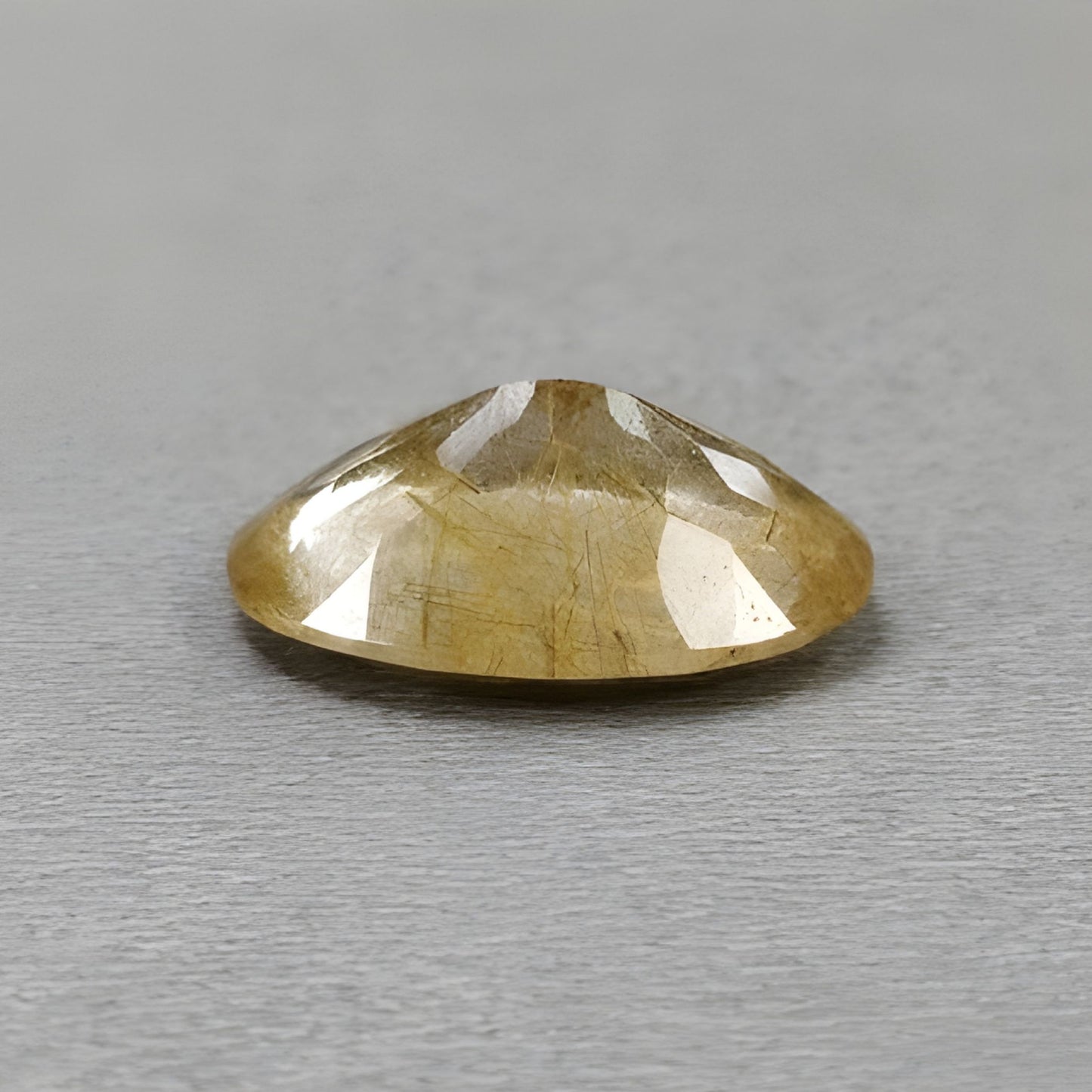 17.00cts Golden Rutile Quartz Gemstone Natural Untreated Faceted Cut Oval Shape