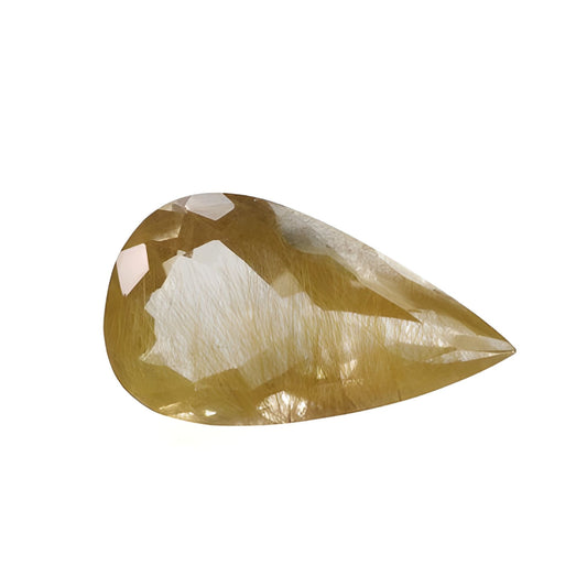 Rutile Quartz Pear Shape Faceted Cut