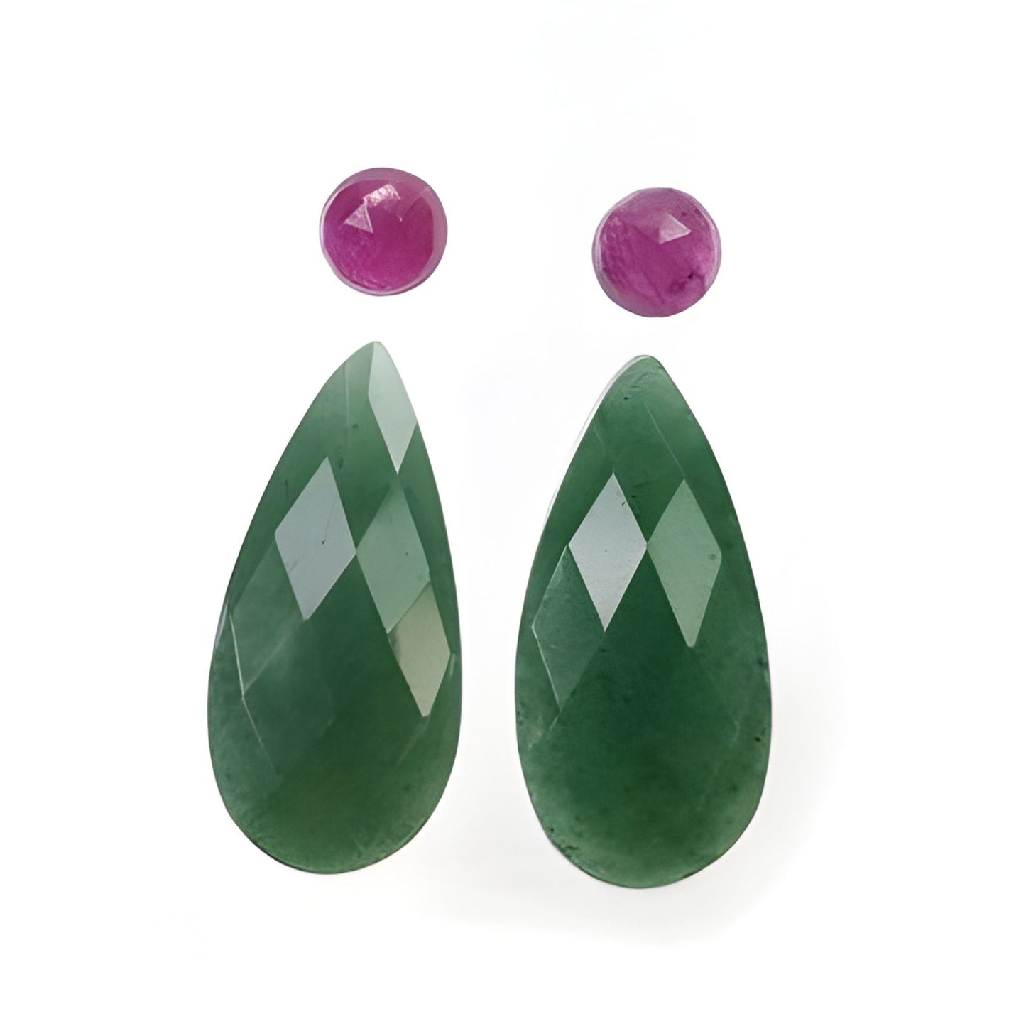 Quartzite, Sapphire Pear, Round Shape Checker Cut