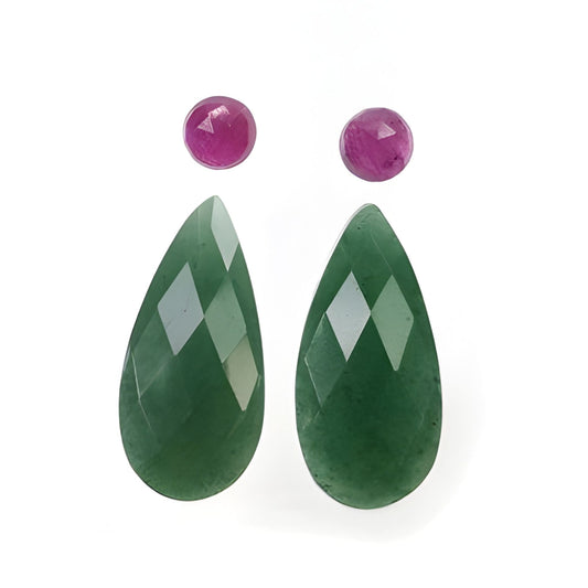 Quartzite, Sapphire Pear, Round Shape Checker Cut