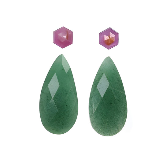 Quartzite, Sapphire Pear, Round Shape Checker Cut