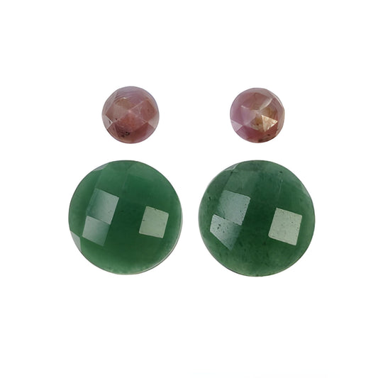 Quartzite, Sapphire Round Shape Checker Cut