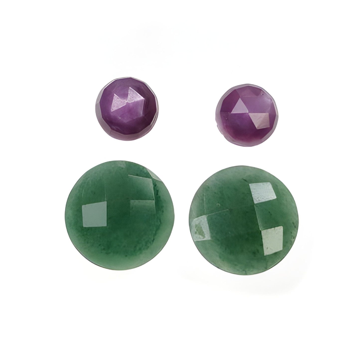 Quartzite, Sapphire Round Shape Checker Cut