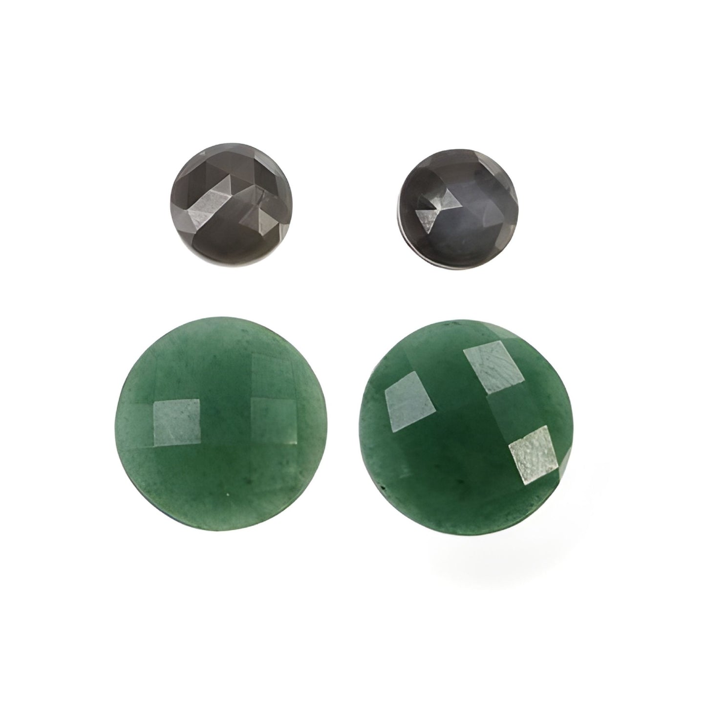 Quartzite, Sapphire Round Shape Checker Cut