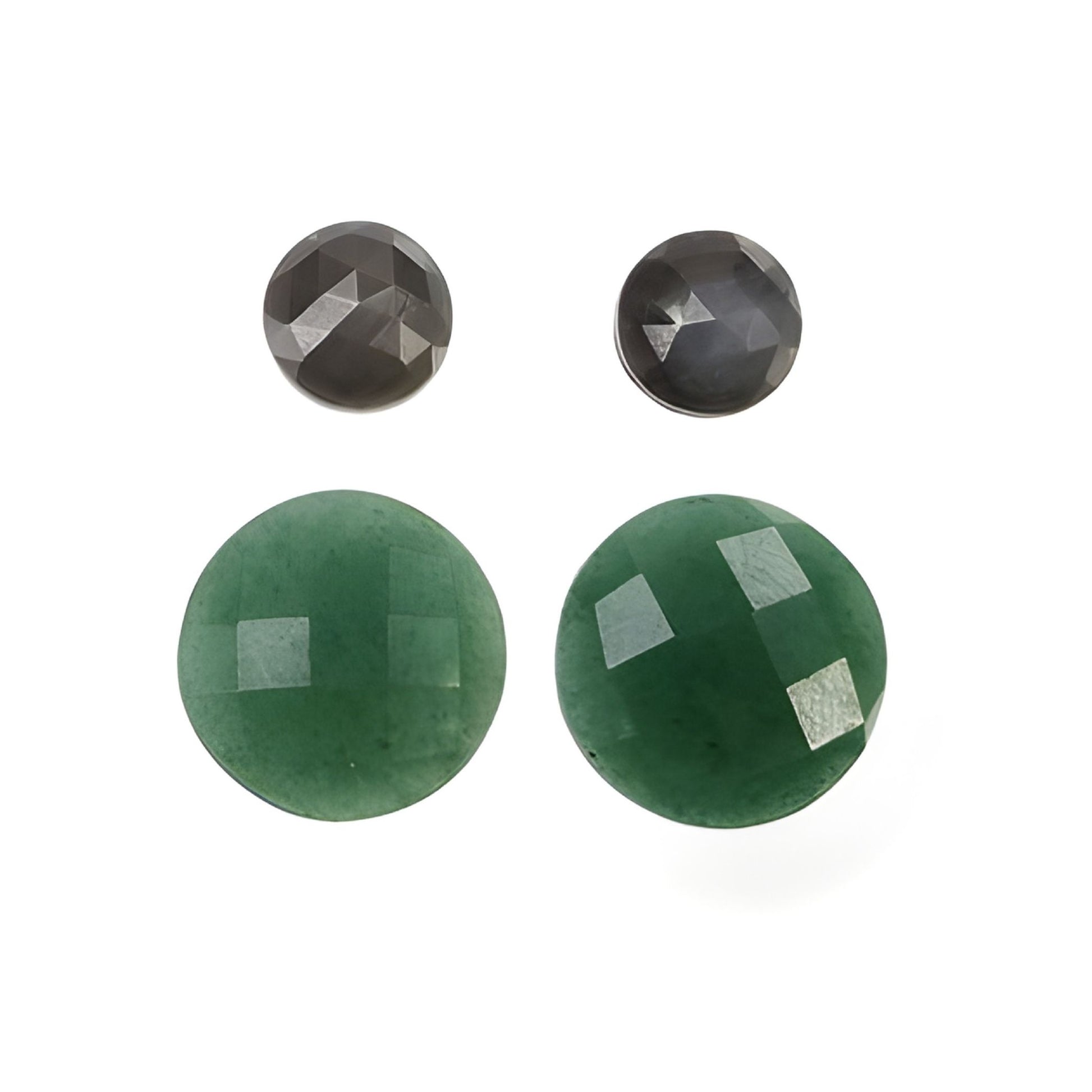 Quartzite, Sapphire Round Shape Checker Cut