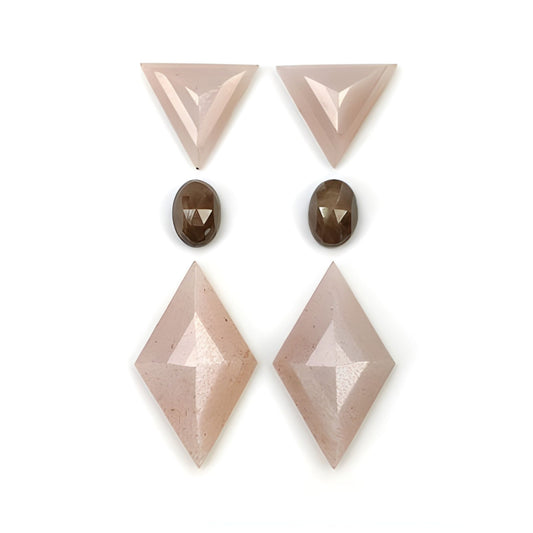 moonstone, sapphire marquise & oval shape step cut