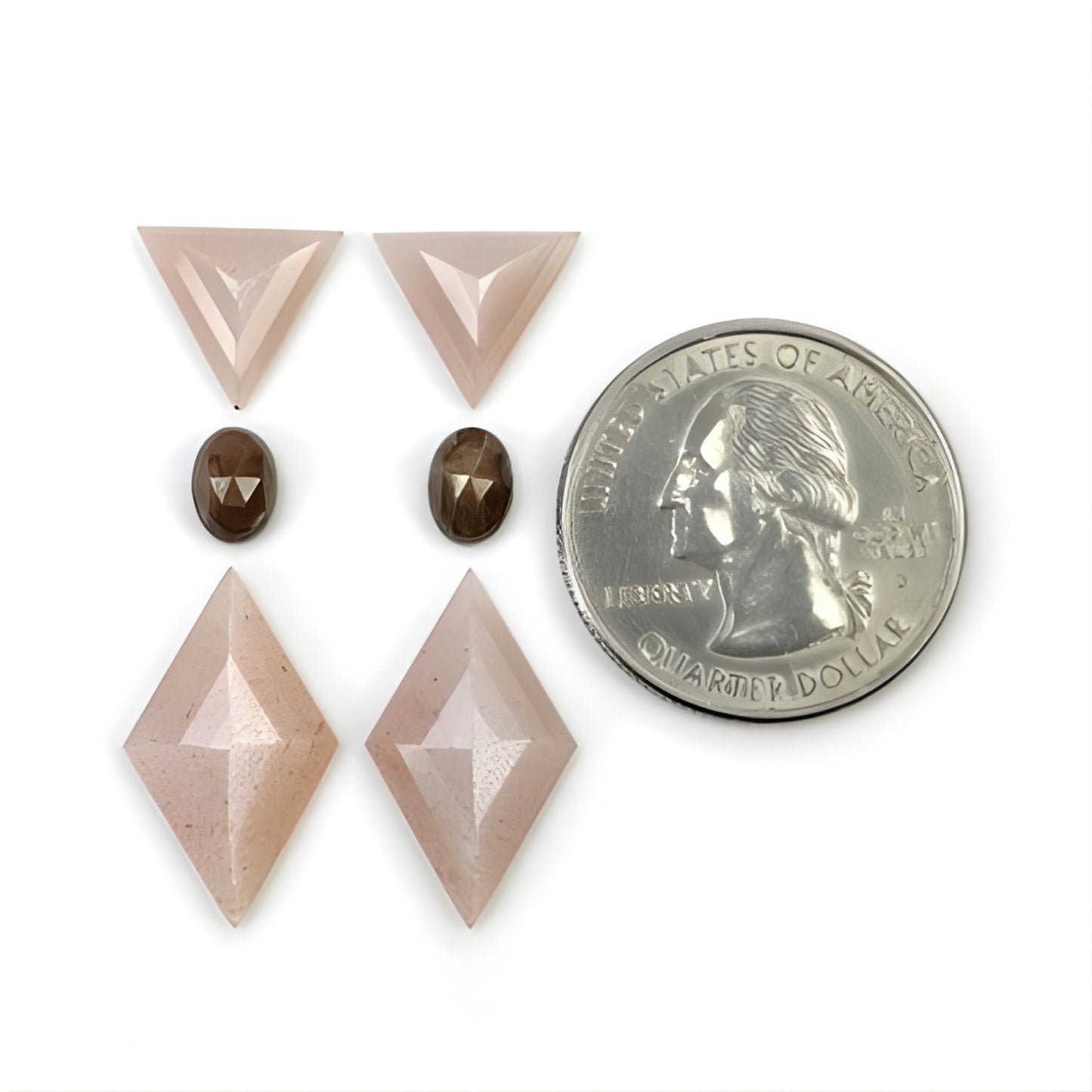 天然未经处理的宝石月光石、蓝宝石