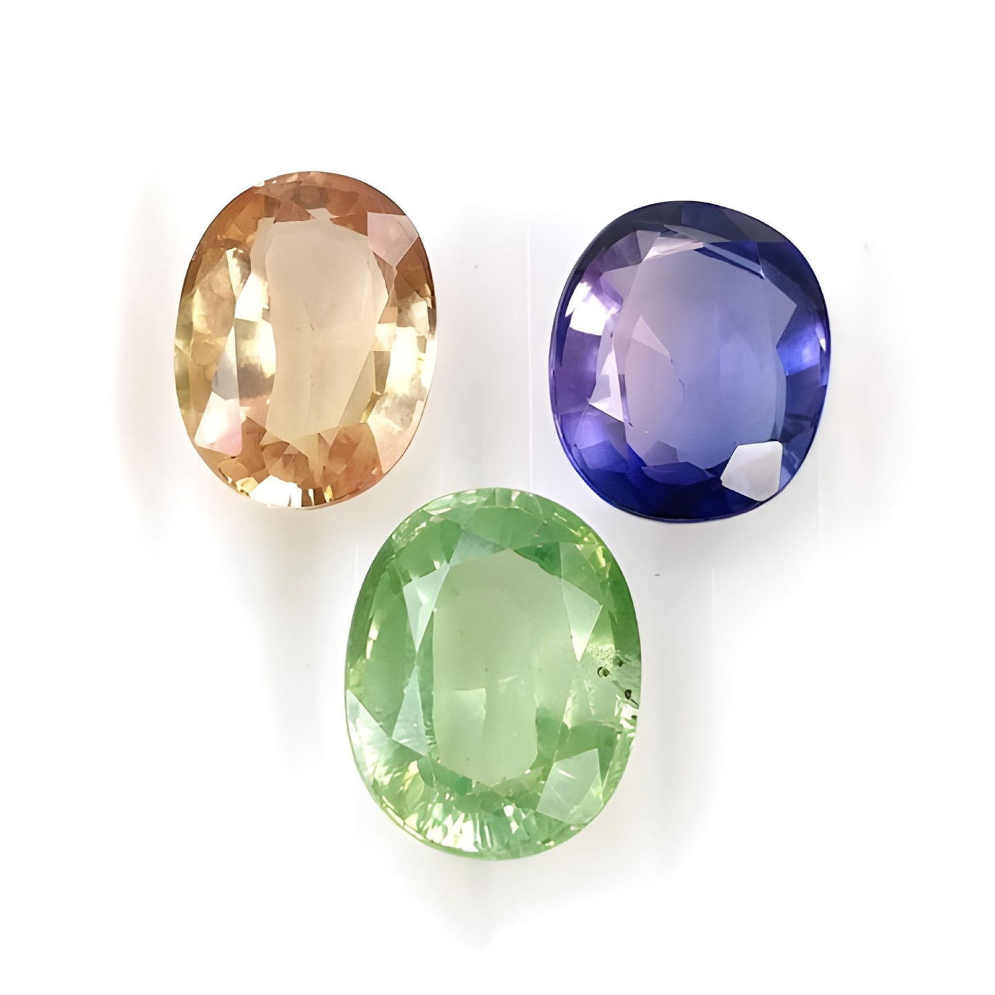 synthetic Corundum oval shape faceted cut