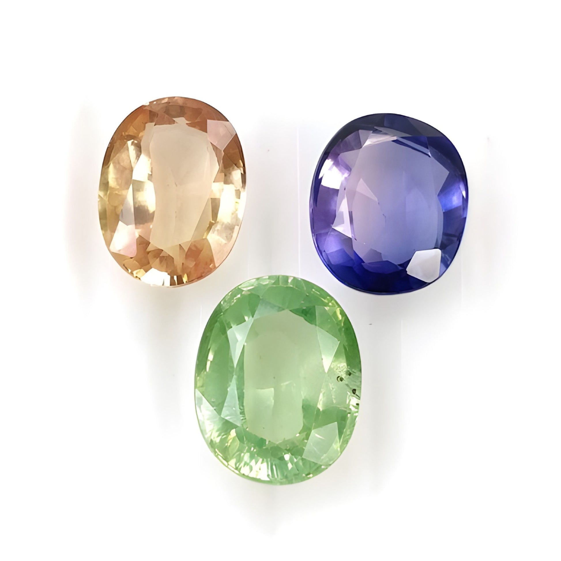 synthetic Corundum oval shape faceted cut