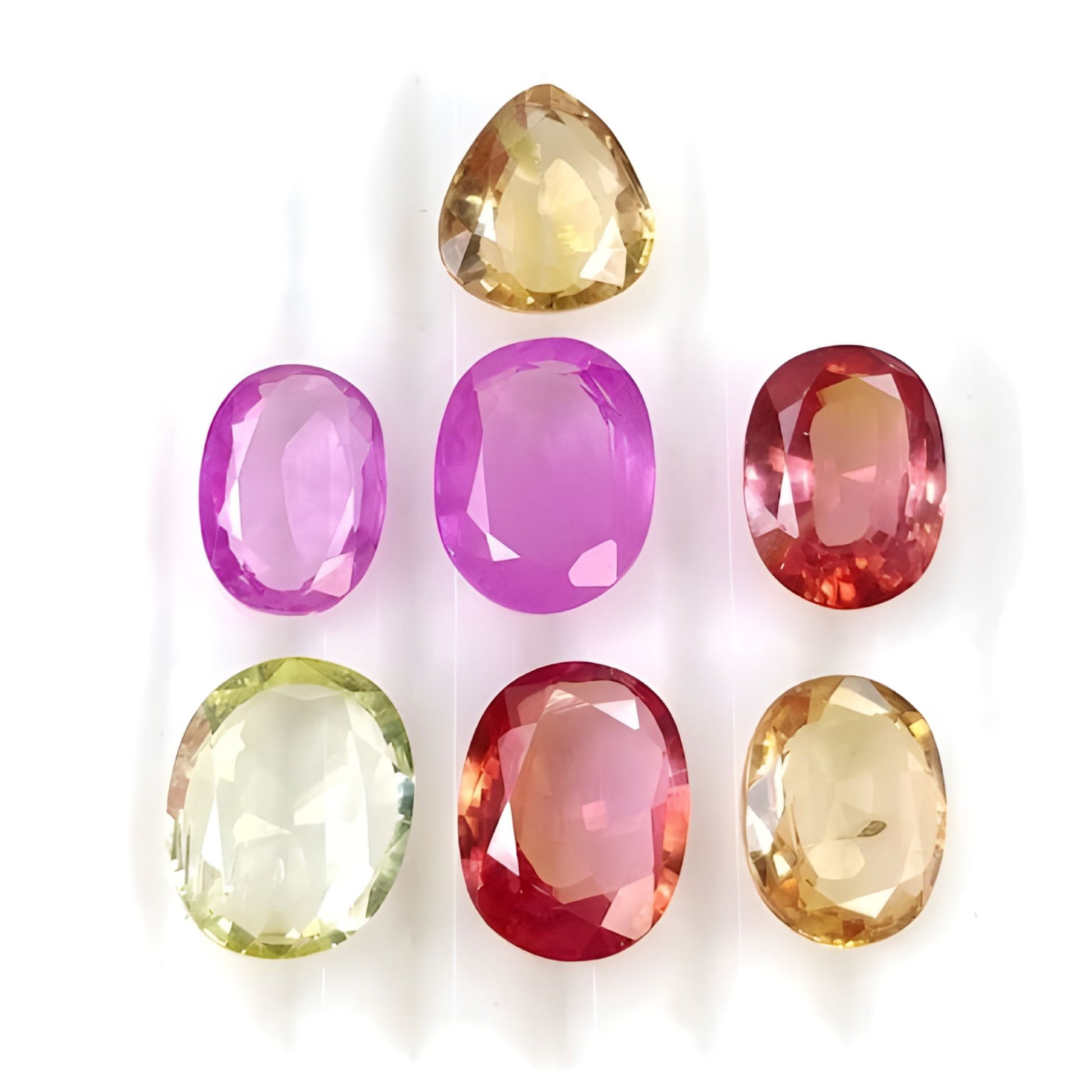 synthetic Corundum oval shape faceted cut