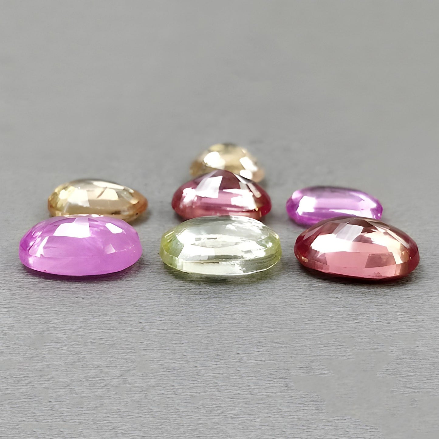 55.25cts Synthetic Manmade Corundum Gemstone Faceted Cut Oval Shape 7pcs