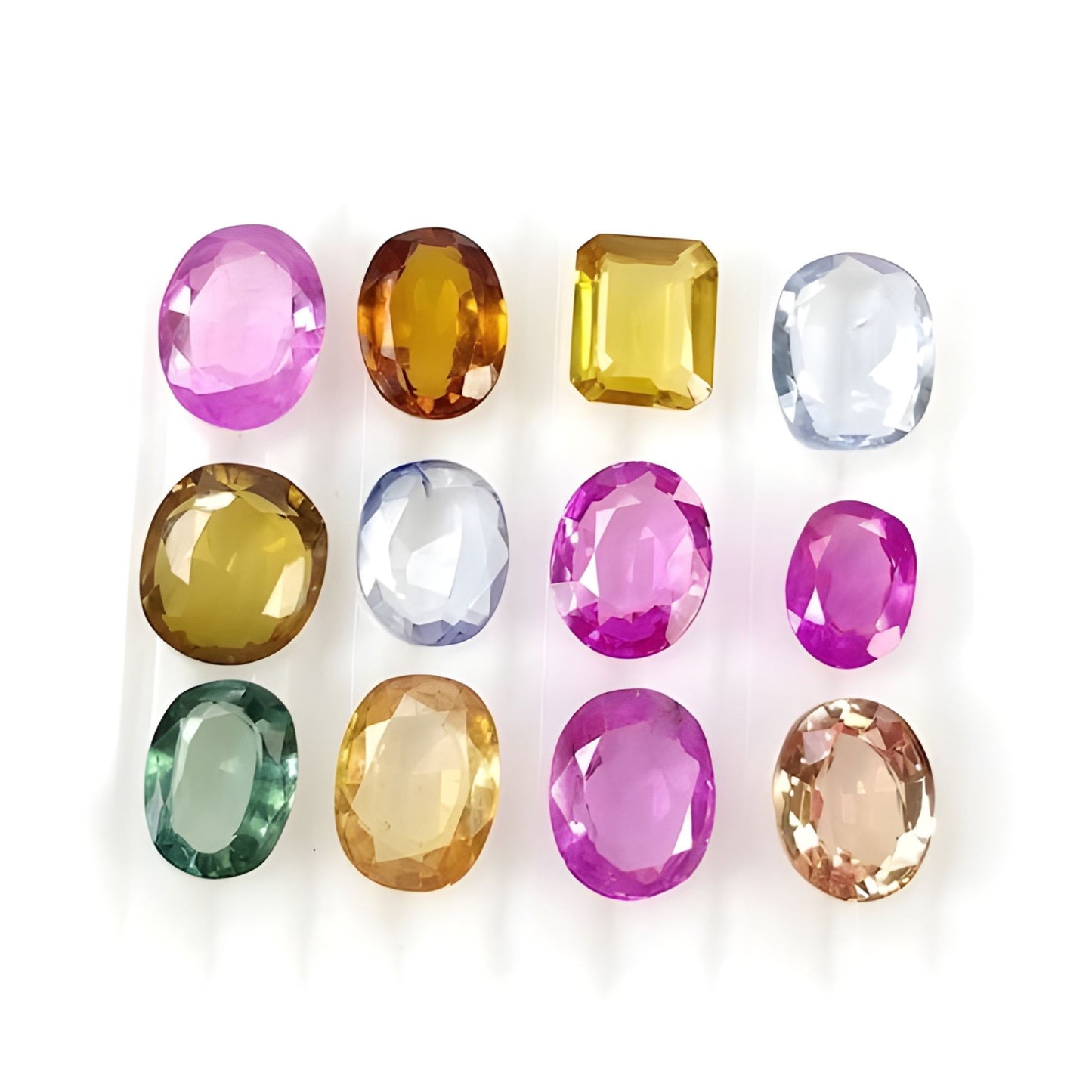 synthetic Corundum oval shape faceted cut