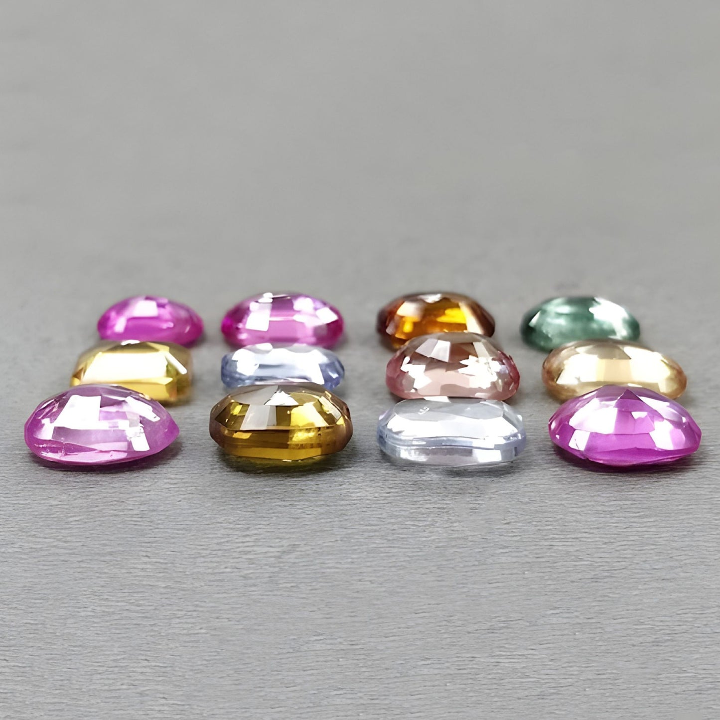 46.85cts Synthetic Manmade Corundum Gemstone Faceted Cut Oval Shape 12pcs