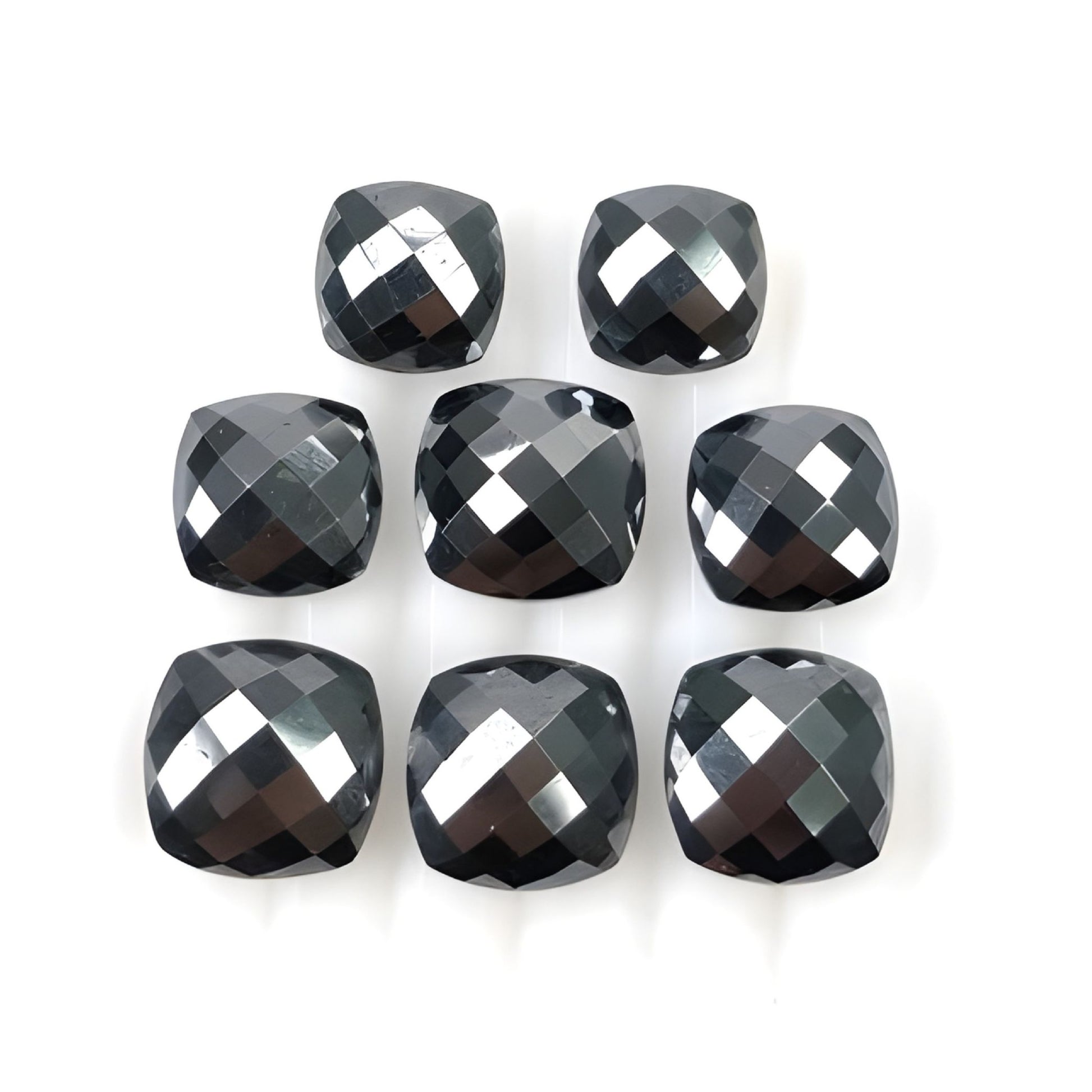 Hematite Cushion Shape Checker Cut