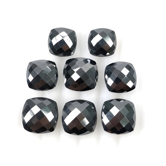Hematite Cushion Shape Checker Cut