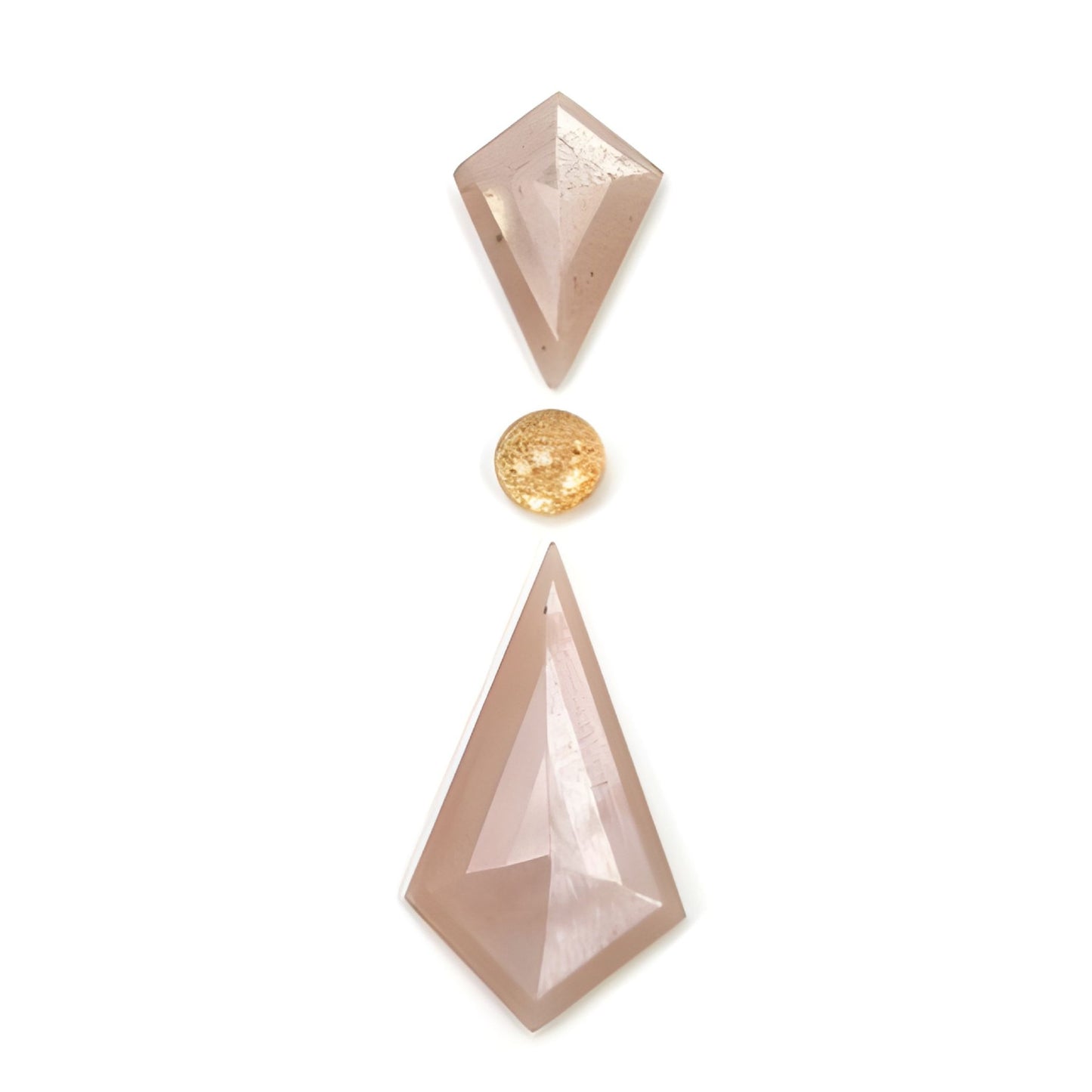 moonstone, sunstone uneven & round shape step cut