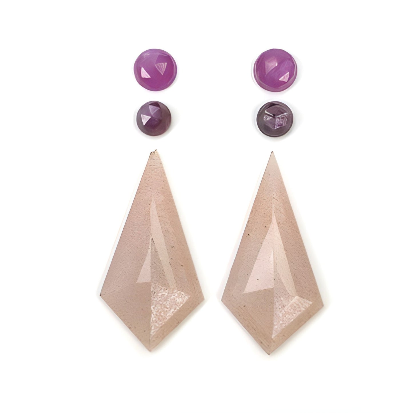 moonstone, sapphire uneven shape step cut